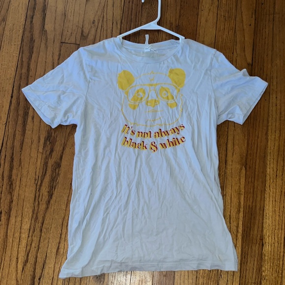 Bella Canvas “Panda” White Tee with Gold Graphic - Picture 4 of 5